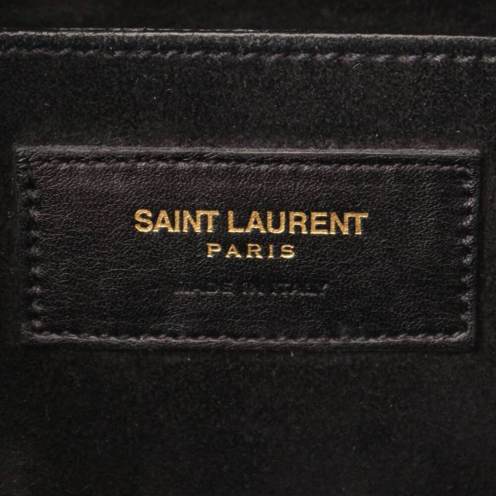 Saint Laurent Emmanuel Drawstring Suede Shoulder Bag Black - Picture 6 of 9